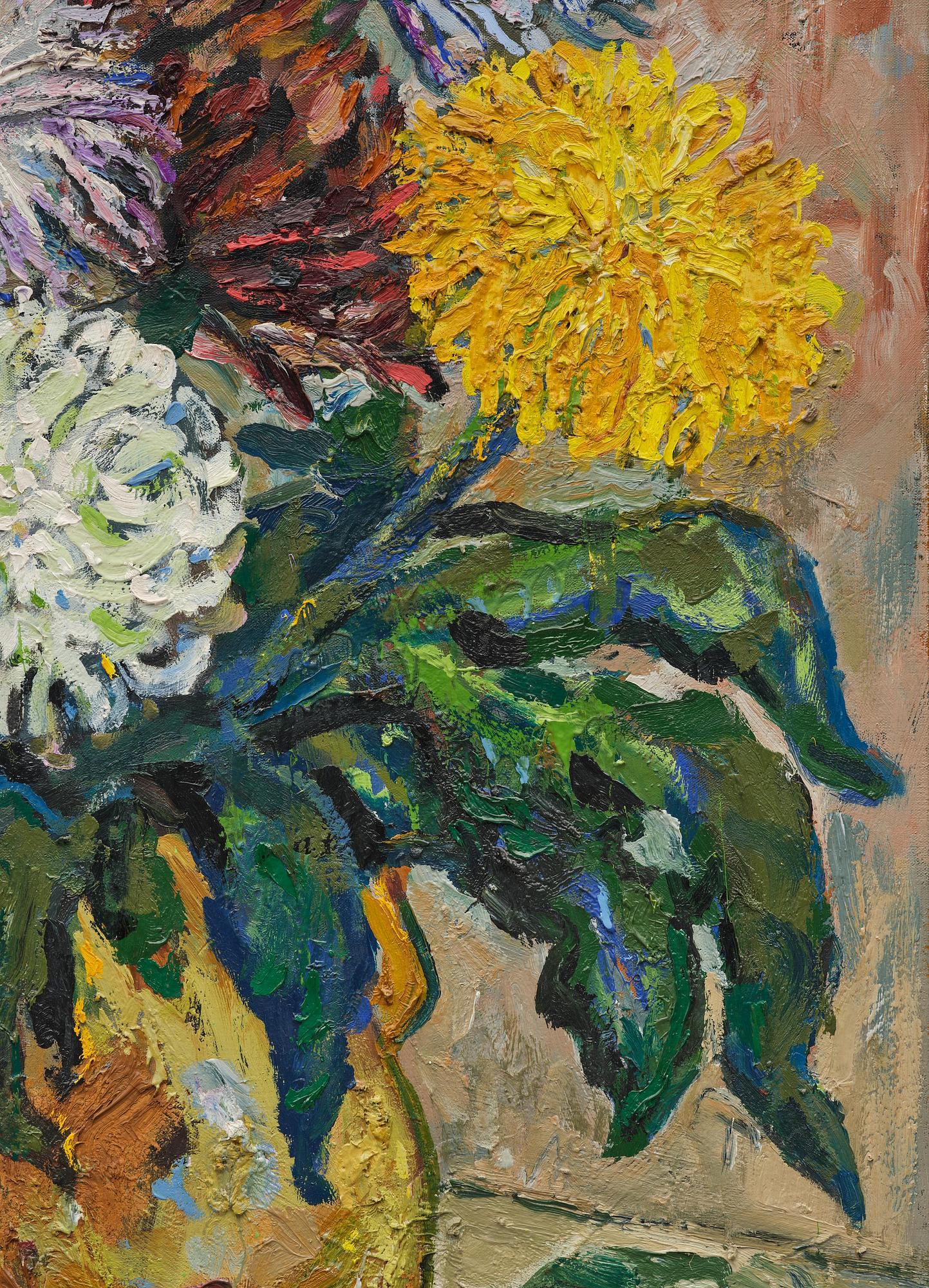Albin Amelin, "Krysantemum i gul kanna".