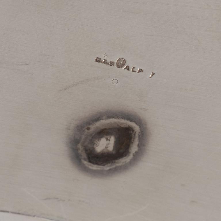 Folke Arström, cocktailshaker samt glas, 6 st, nysilver, GAB.