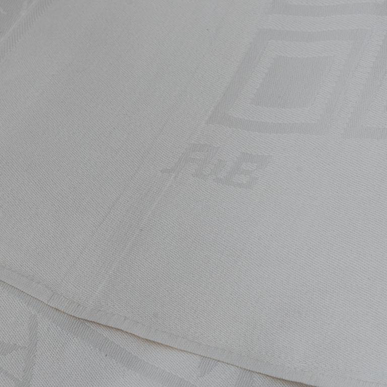 Two linen damask tablecloths.