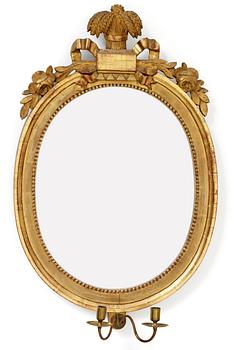 1004. A Gustavian two-light girandole mirror by J. Åkerblad.