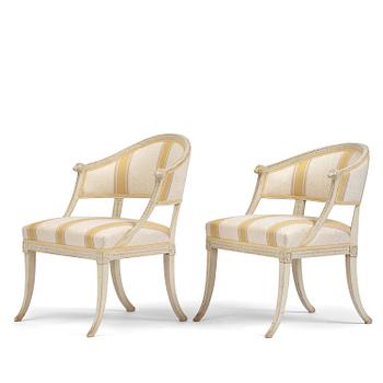 75. A matched pair of late Gustavian armchairs.