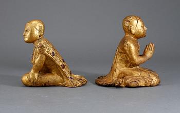 BUDDHOR, ett par, troligen Indien, 1900-tal.