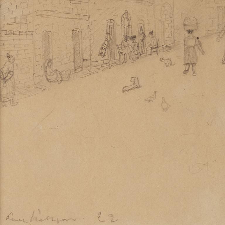 AXEL NILSSON, pencil drawing, signed and dated 1922.