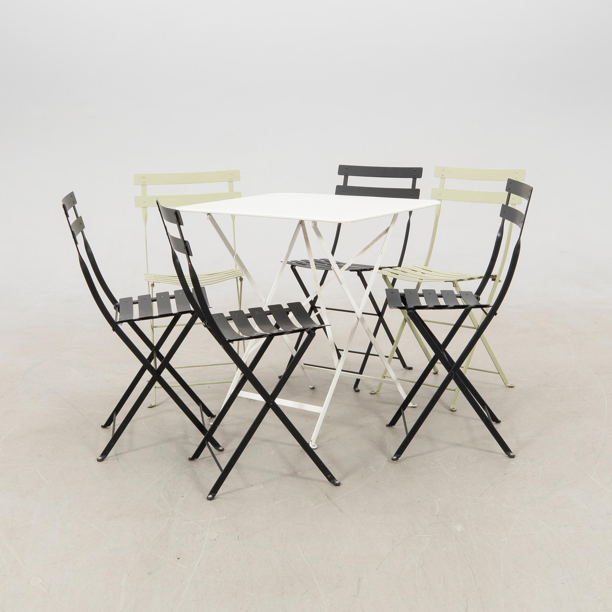 Garden chairs 6 pcs and table "Arc en ciel" Emu and Fermob France 2000s.