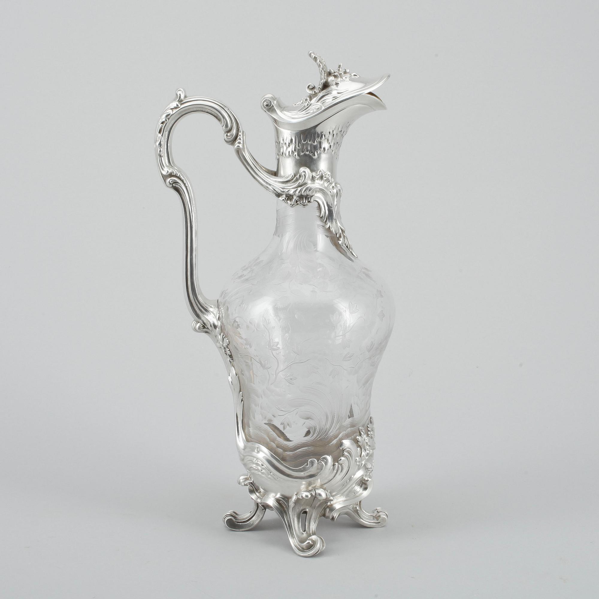 VINKARAFF, silver, glas, rokokostil, Paris, Frankrike, sent 1800-tal.