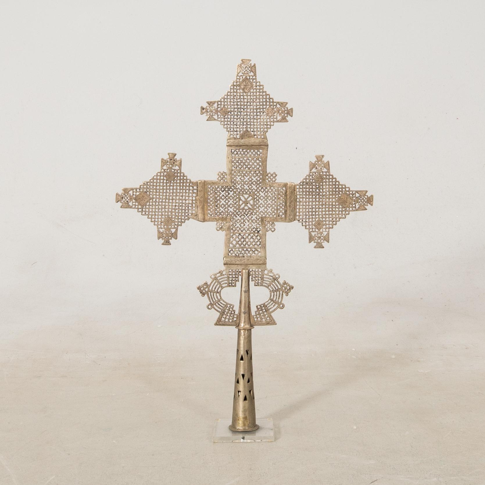 Processional cross, Coptic, Ethiopia first half of the 20th century.