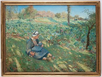 Gerda Roosval-Kallstenius, Rural scene from Brittany, France.