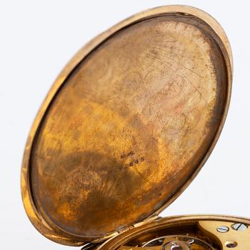 Omega, pocket watch, hunter, 14K gold, 51.5 mm.