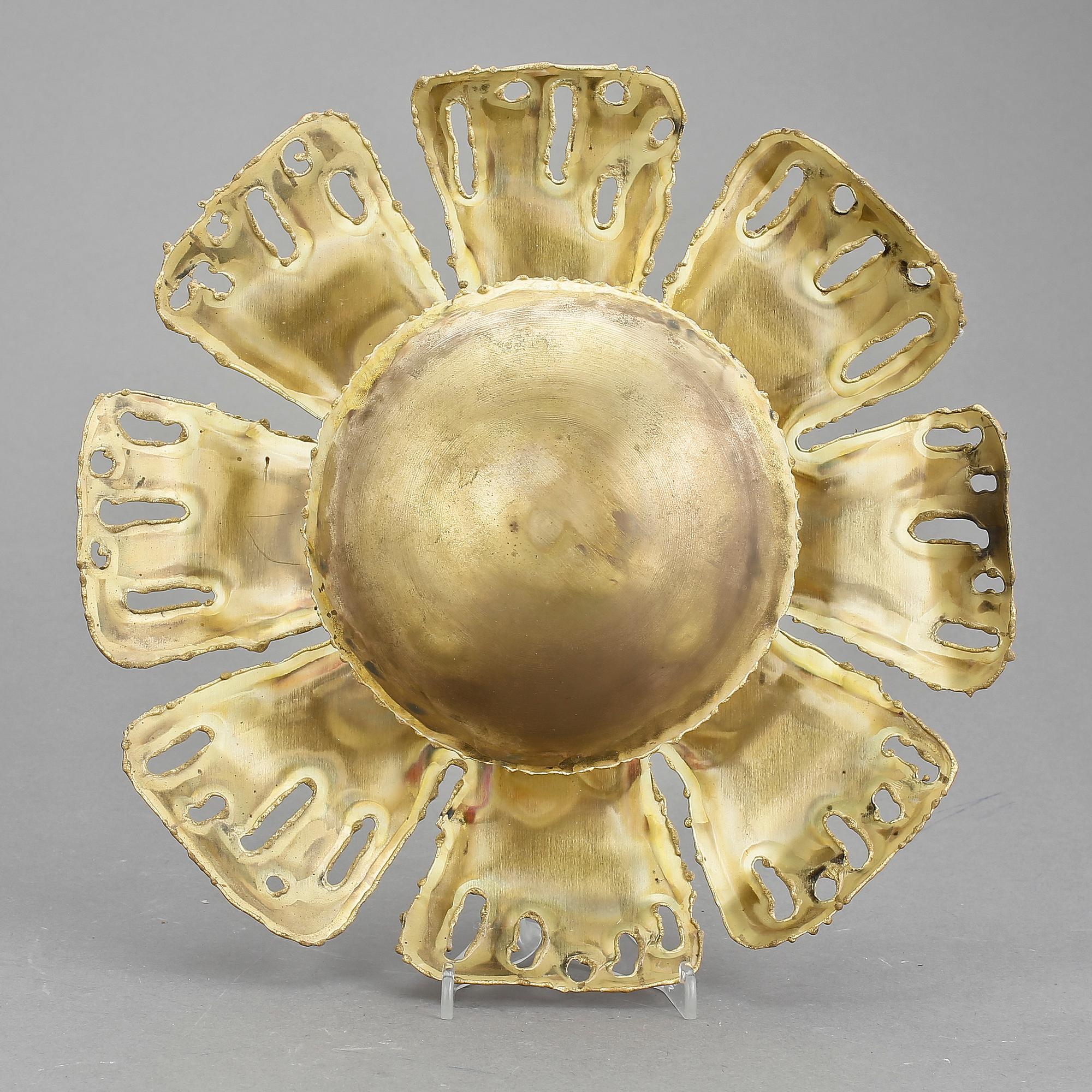 VÄGGLAMPA, mässing, Holm Sørensen & Co, Danmark, 1900-talets andra hälft.