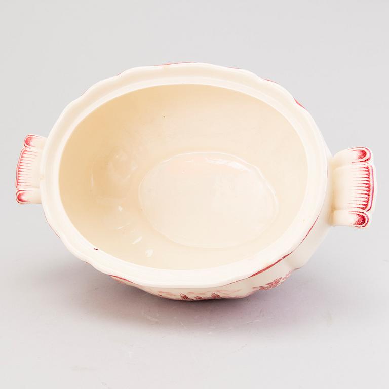 A 157-piece tableware set of 'Bengali, red', Swedish Rörstrand creamware of the 1940s.