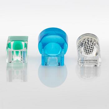 Siv Lagerström, three acrylic plastic rings, 1970s.