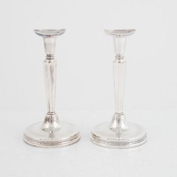 Eric Löfman, a pair of Swedish silver candlesticks, Uppsala 1966.