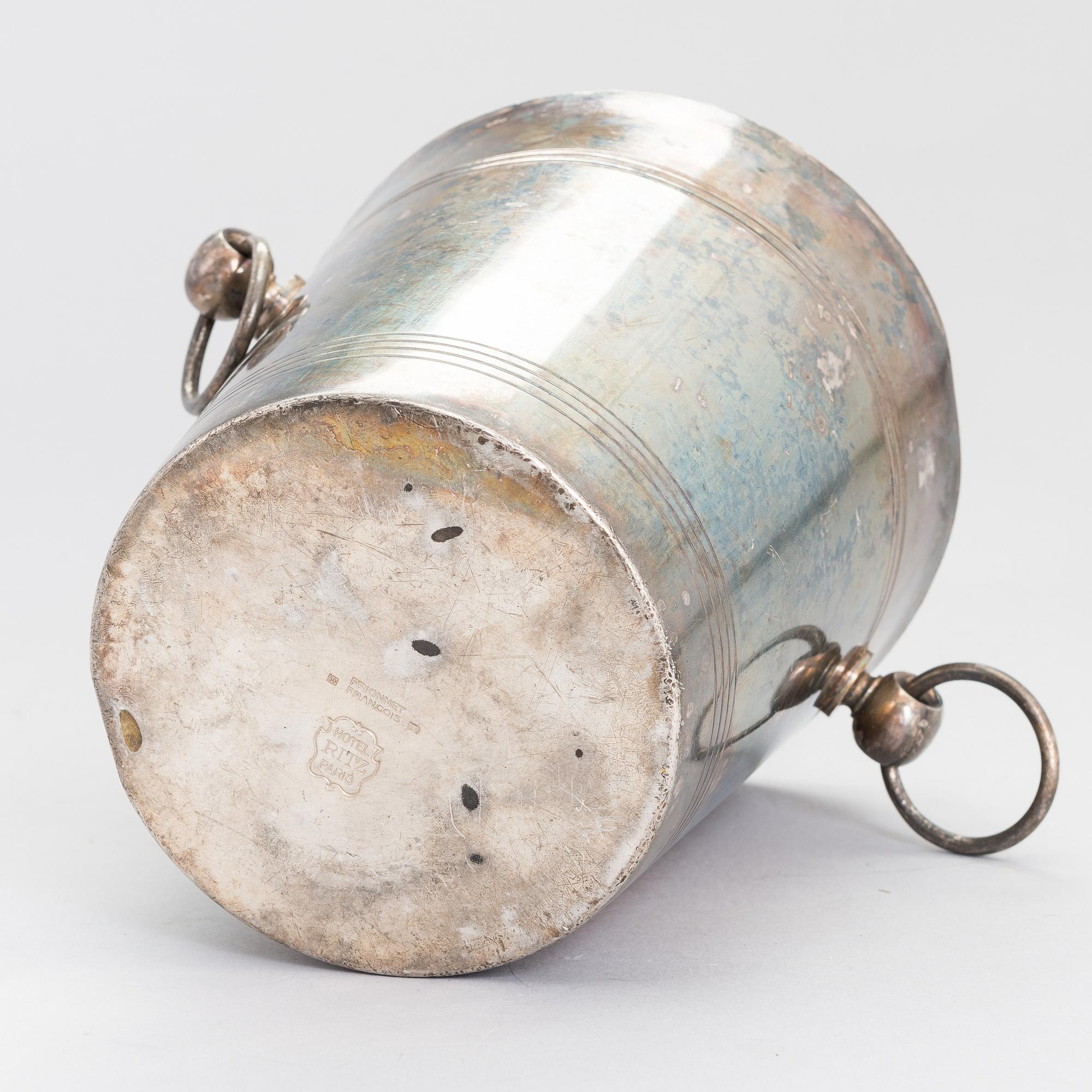 A Hotel Ritz Champagne cooler, Paris, early 20th century.