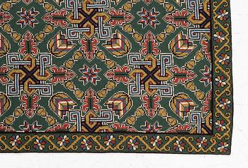 A cross-stitch embroidery bed cover, Scania c.. 188 x 160 cm, Scania, around 1900.