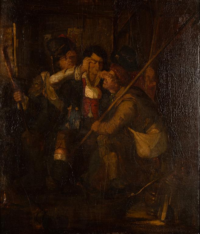 English School, 19th century, Tavern Scene with Soldiers.