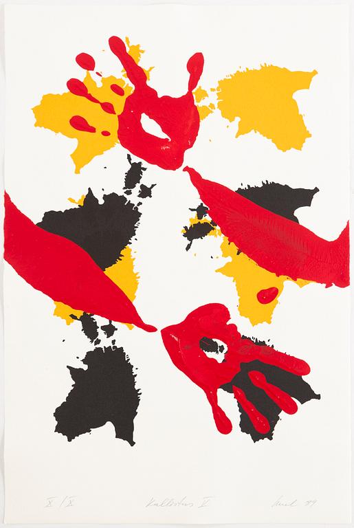 Raul Meel, portfolio with 6 silkscreen in colours, 1989, signed X/X.