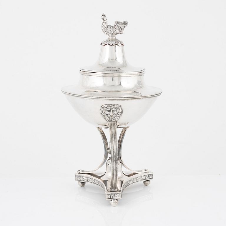 A Swedish Silver Empire Sugar Bowl, mark of Otto Magnus Krook, Nyköping 1815.