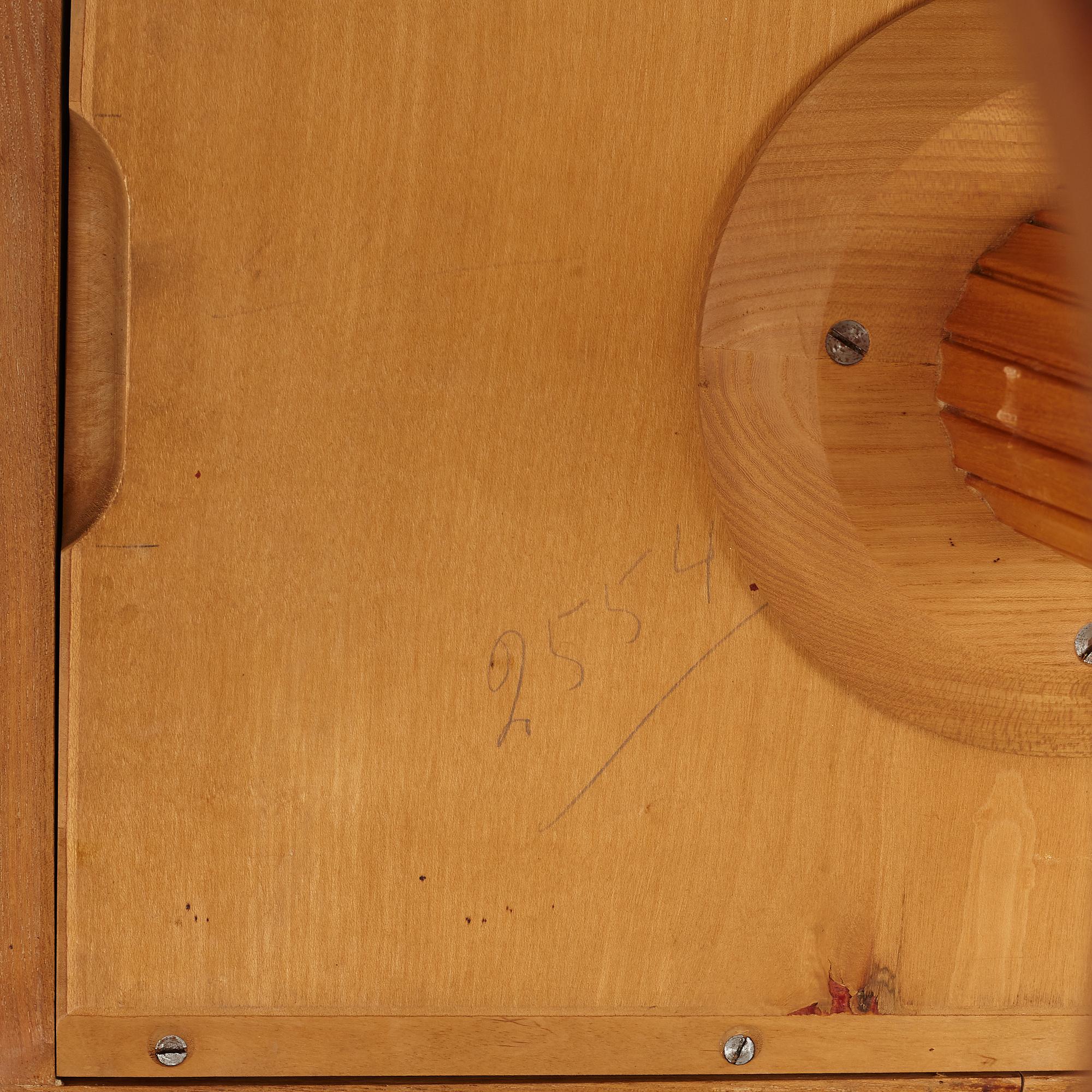 A Swedish Modern elm sewing table, Svenska Möbelfabrikerna, Bodafors, 1940's.