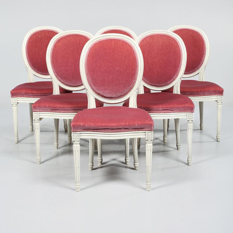 STOLAR, 6 st, gustaviansk stil, 1900-talets andra hälft.