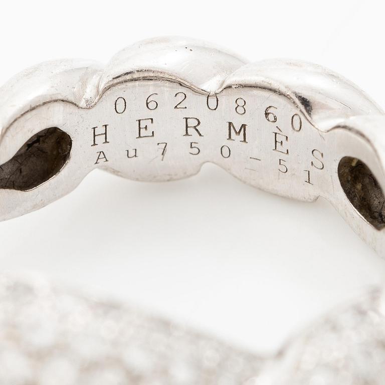 Hermès ring 18K vitguld med runda briljantslipade diamanter.