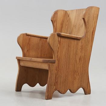 AXEL EINAR HJORTH, fåtölj av betsad furu, "Lovö", Nordiska Kompaniet, 1930-tal.