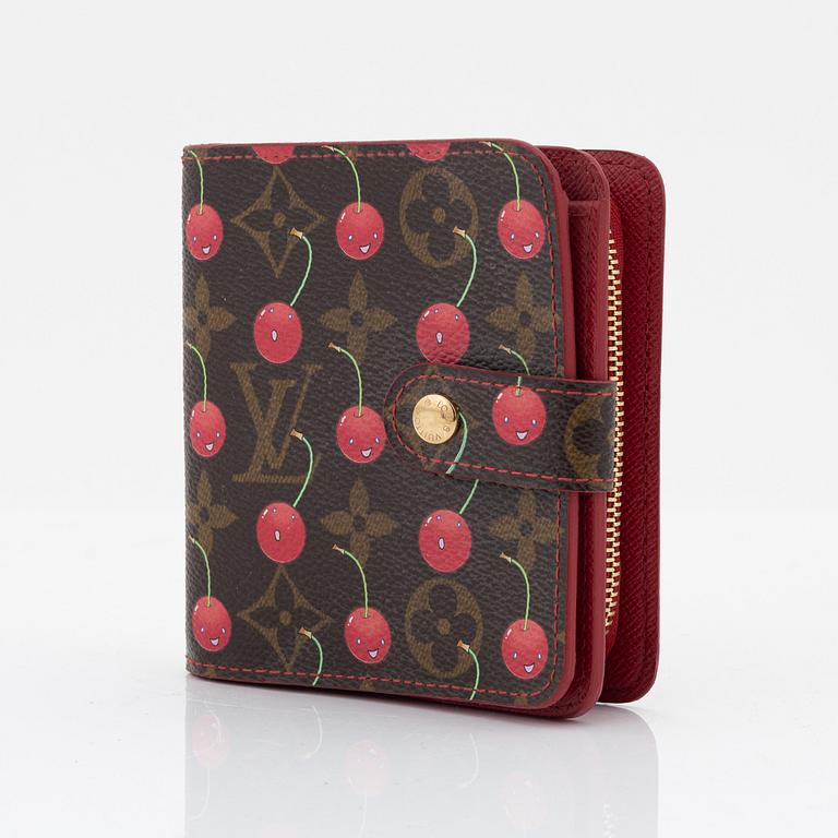 Louis Vuitton, a 'Monogram cerises' wallet, by Takashi Murakami.