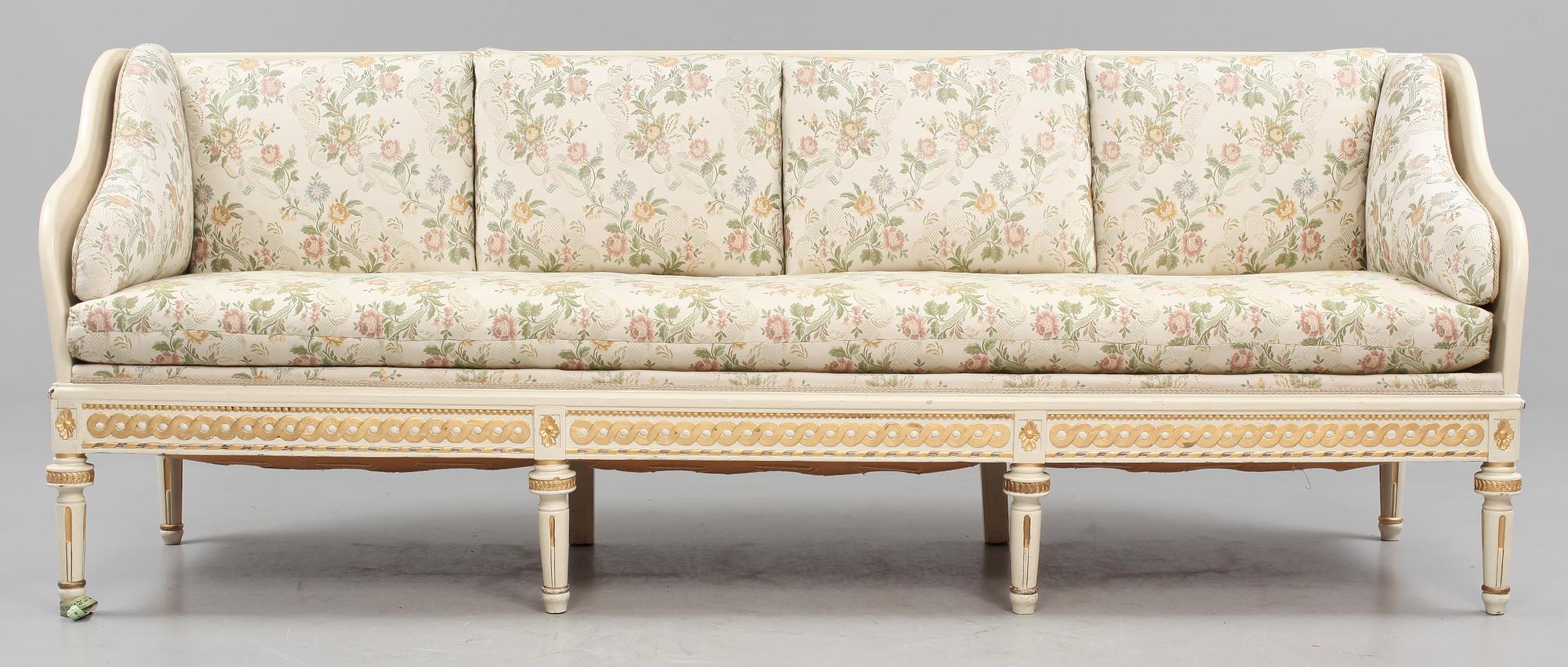 TRÅGSOFFA, gustaviansk stil, 1800/1900-tal.