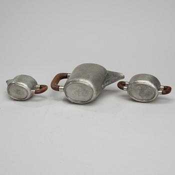 KAFFESERVIS, 3 delar, tenn, V. Lindman, Helsingfors, 1900-talets mitt.
