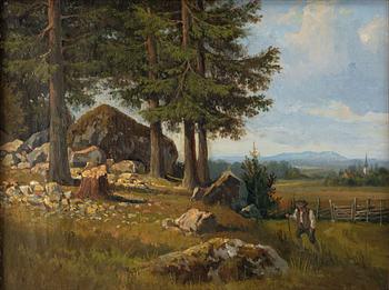 Gustaf Wilhelm Palm, Landscape with church.