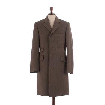 283. PARK HOUSE, a brown wool coat / covert coat, size 48.