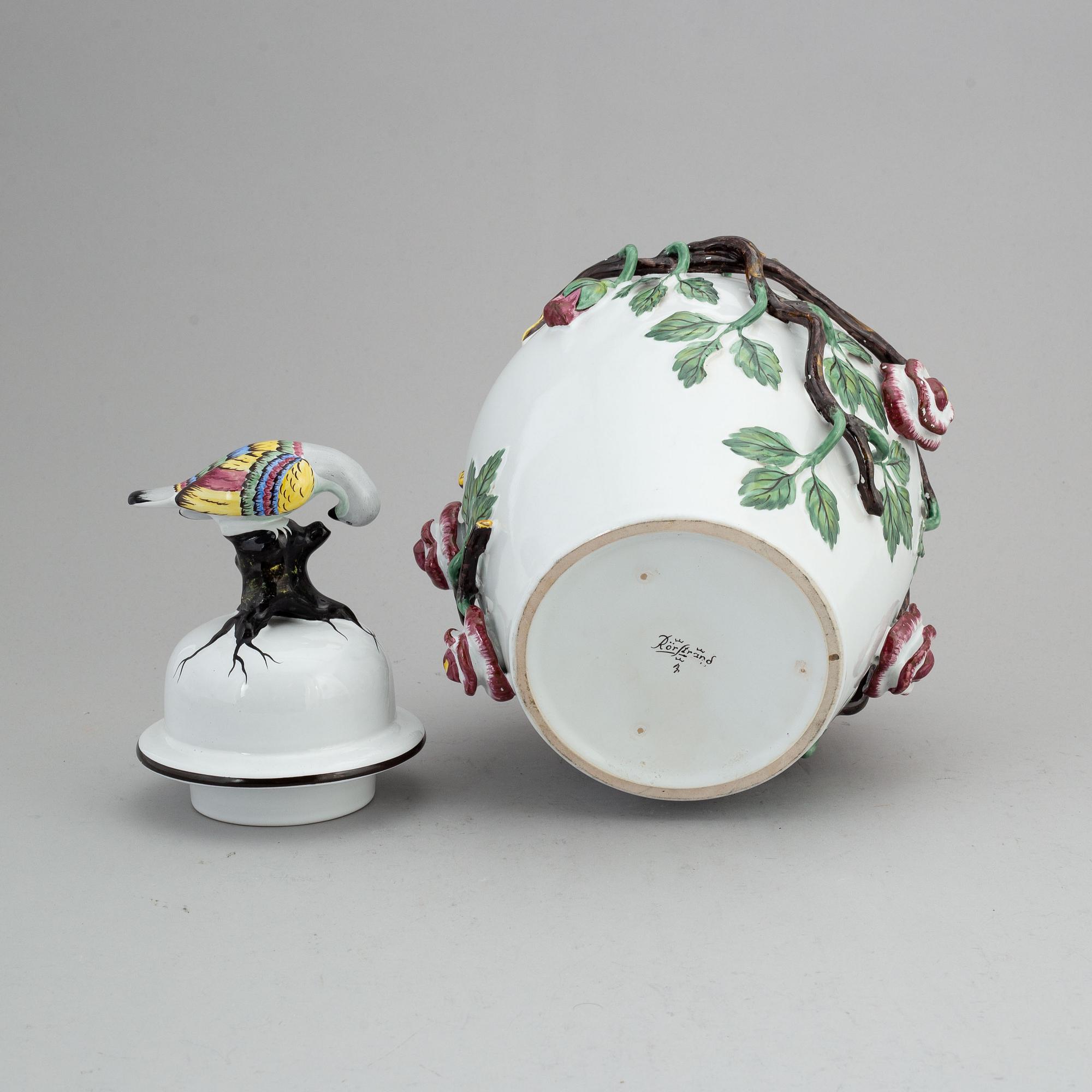 A Faiance jar with cover, Rörstrand, 20th century, after a 18th century model.