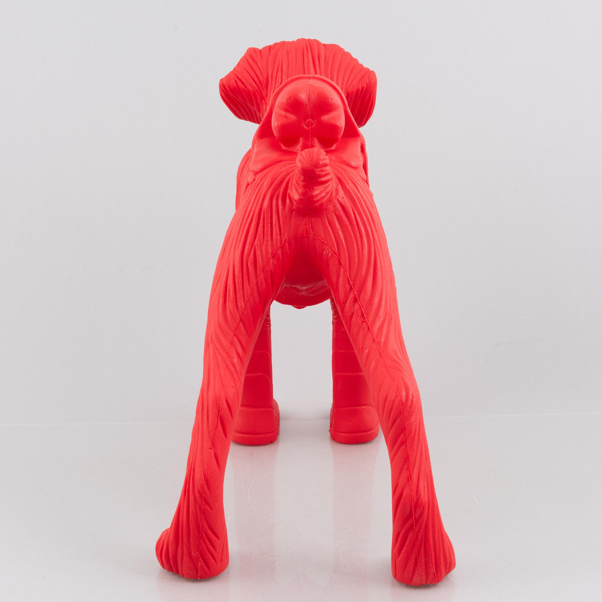 William Sweetlove, "Cloned Schnauzer with water bottle". (Red).