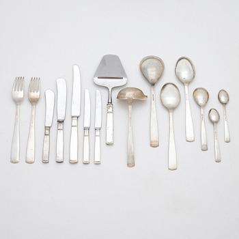 Jacob Ängman, bestickuppsättning, 93 delar, silver, modell "Rosenholm", GAB, bl a Eskilstuna 1971.