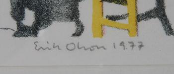 OLSON, ERIK. Färglitografi, sign o dat 1977, epreuve d'artiste.