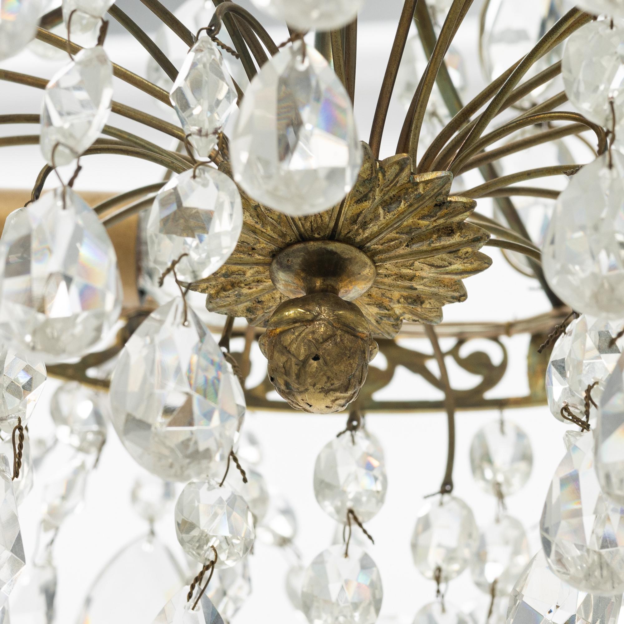 A Gustavian style chandelier, mid 20th Century.