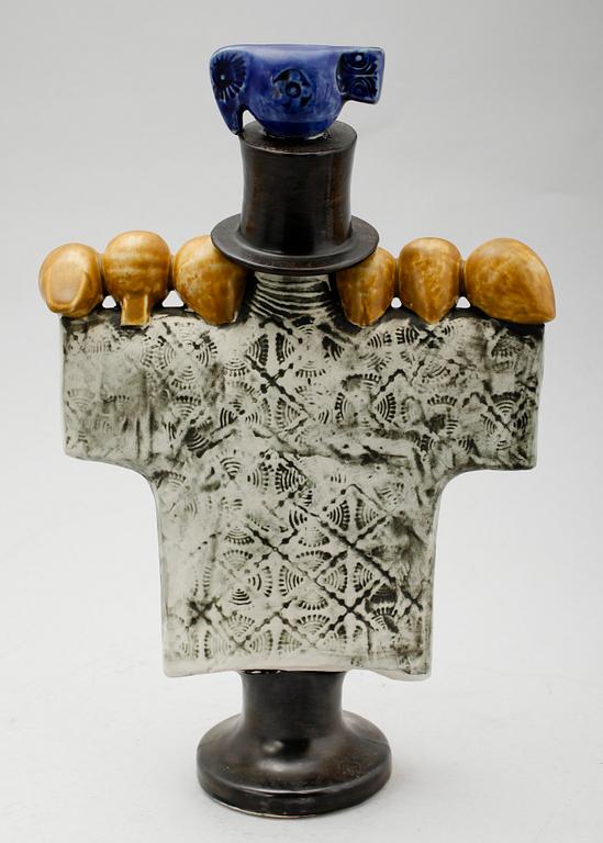 FIGUR, stengods, "Fågelskrämma", Lisa Larson, Gustavsberg, 1960-/1970-tal.