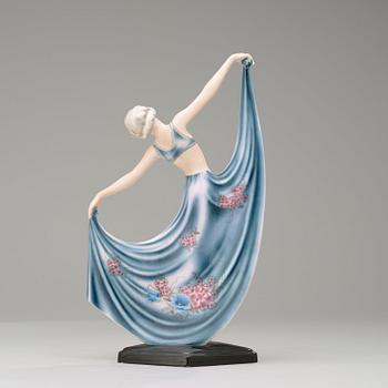 A Josef Lorenzl Art Deco figure, Goldscheider, Vienna 1930's.