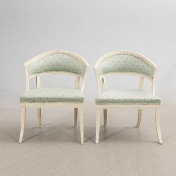 Bergère armchairs, a pair, Gustavian.