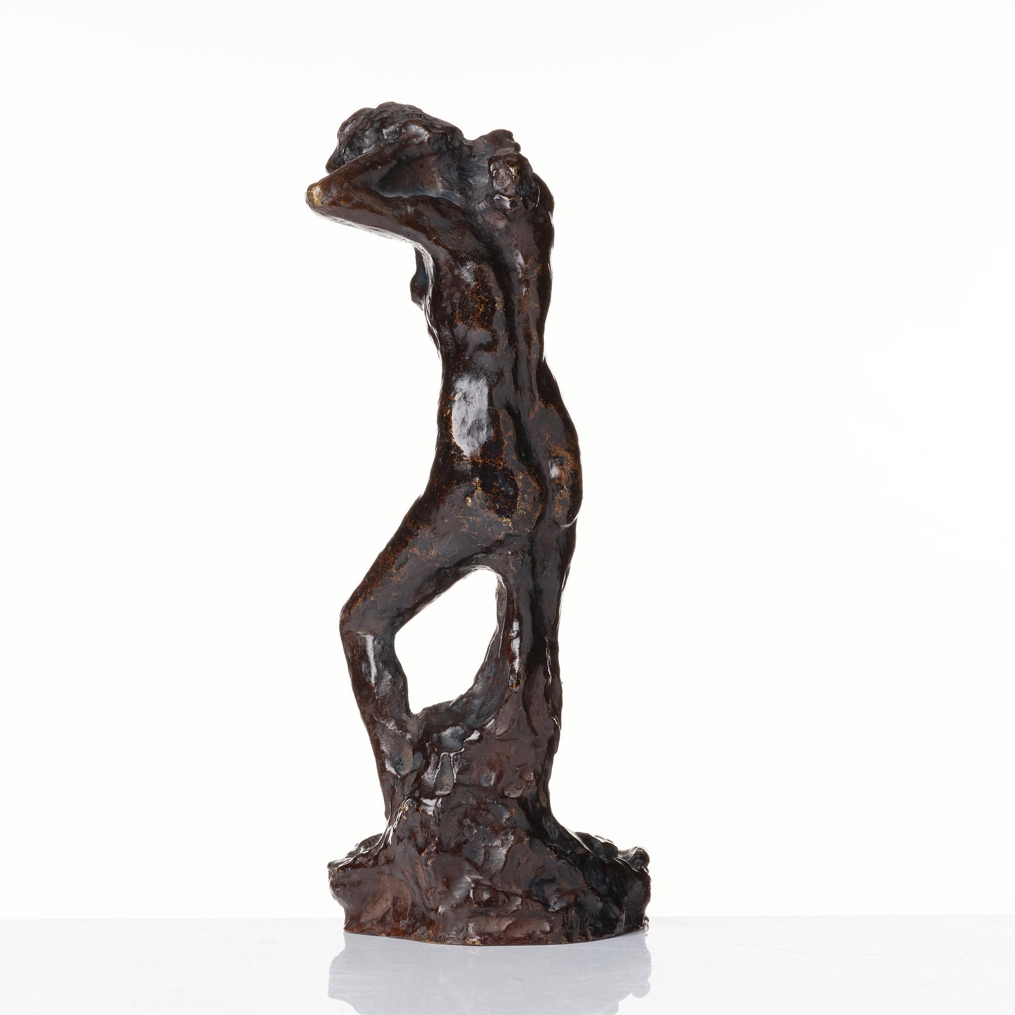 Pierre Bonnard, "Femme nue debout, bras levés derrière la tête, s'épongeant la nuque".
