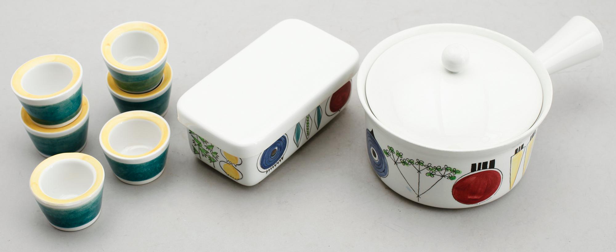 SERVISPORSLIN, 8 delar, "Picknick", Marianne Wessman, Rörstrand.