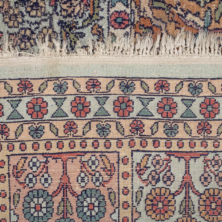 A CARPET, silk Kashmir, ca 315 x 240 cm.