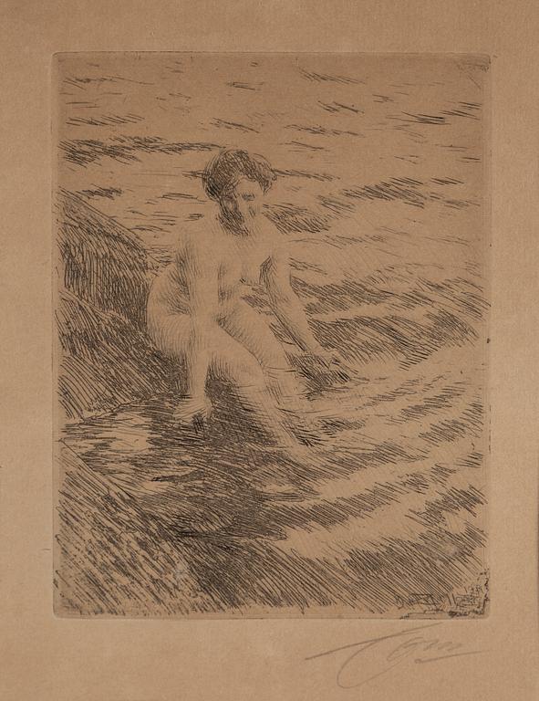 ANDERS ZORN, etsning, signerad med blyerts samt signerad och daterad i plåten 1911.