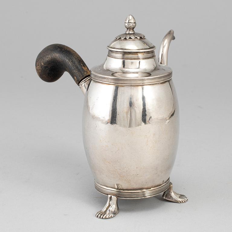 A Swedish early 19th century silver coffee-pot, mark of Daniel Hallman, Stockholm 1815.