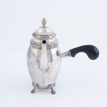 A silver coffee pot, mark of AG Dufva, Stockholm 1928.