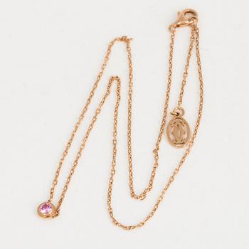 A Cartier 'Saphirs Légers de Cartier' 18K pink gold and pink sapphire necklace.
