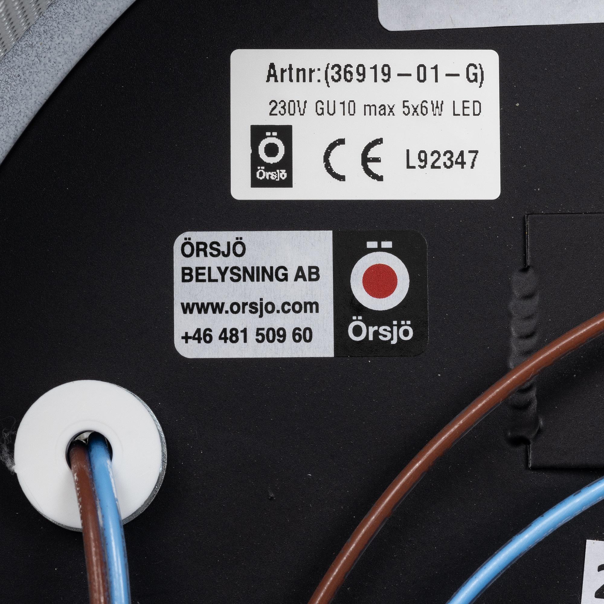 Åke Hultgren, taklampa, "Puck", Örsjö Belysning.