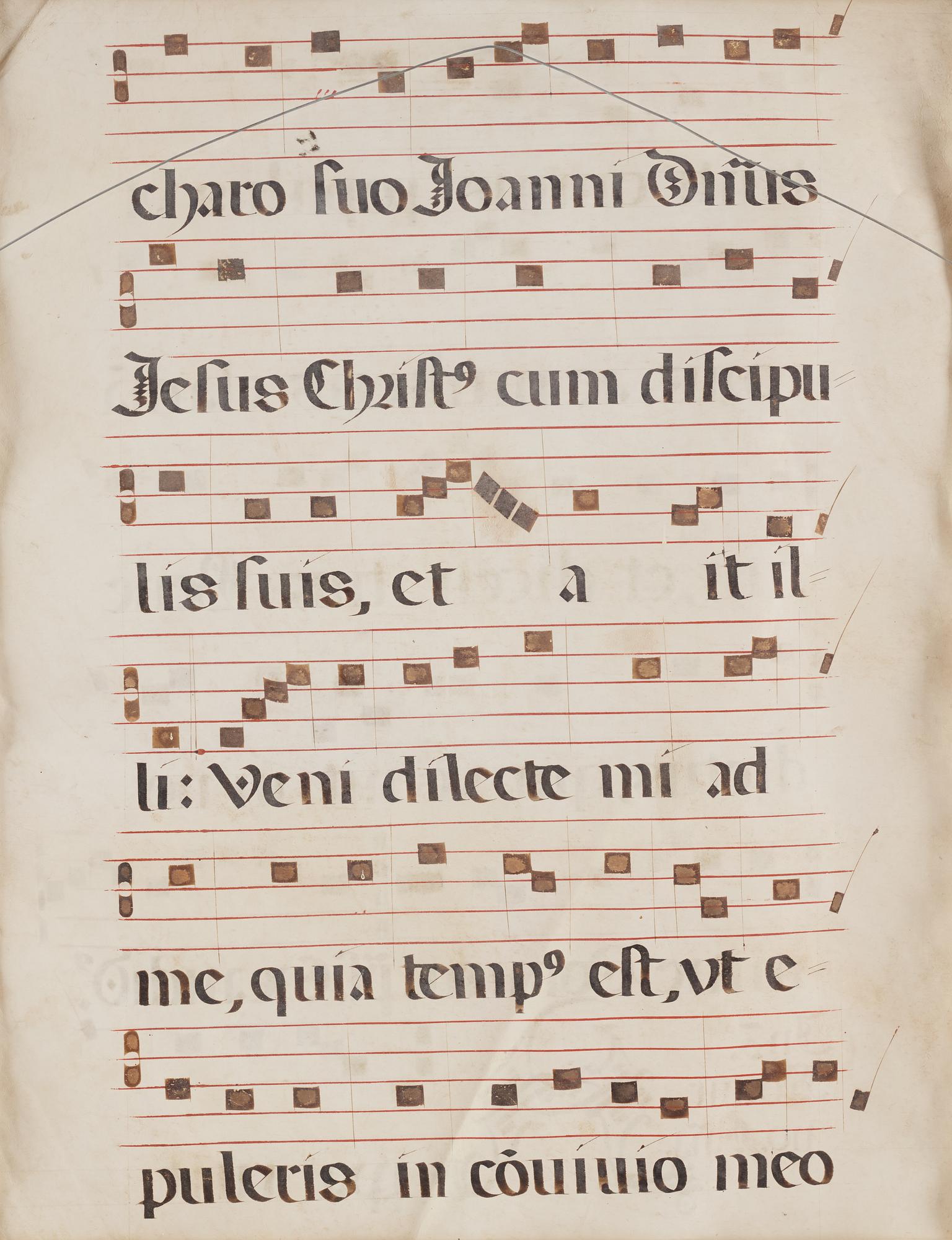 A vellum music sheet.