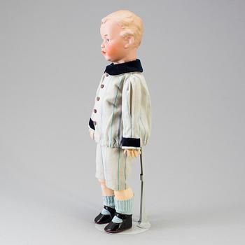 A bisque headed boy doll 7622 by Heubach, Germany, ca 1912.