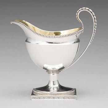 A Swedish late Gustavian parcel-gilt silver cream-jug, mark of Petter Eneroth, Stockholm 1791.