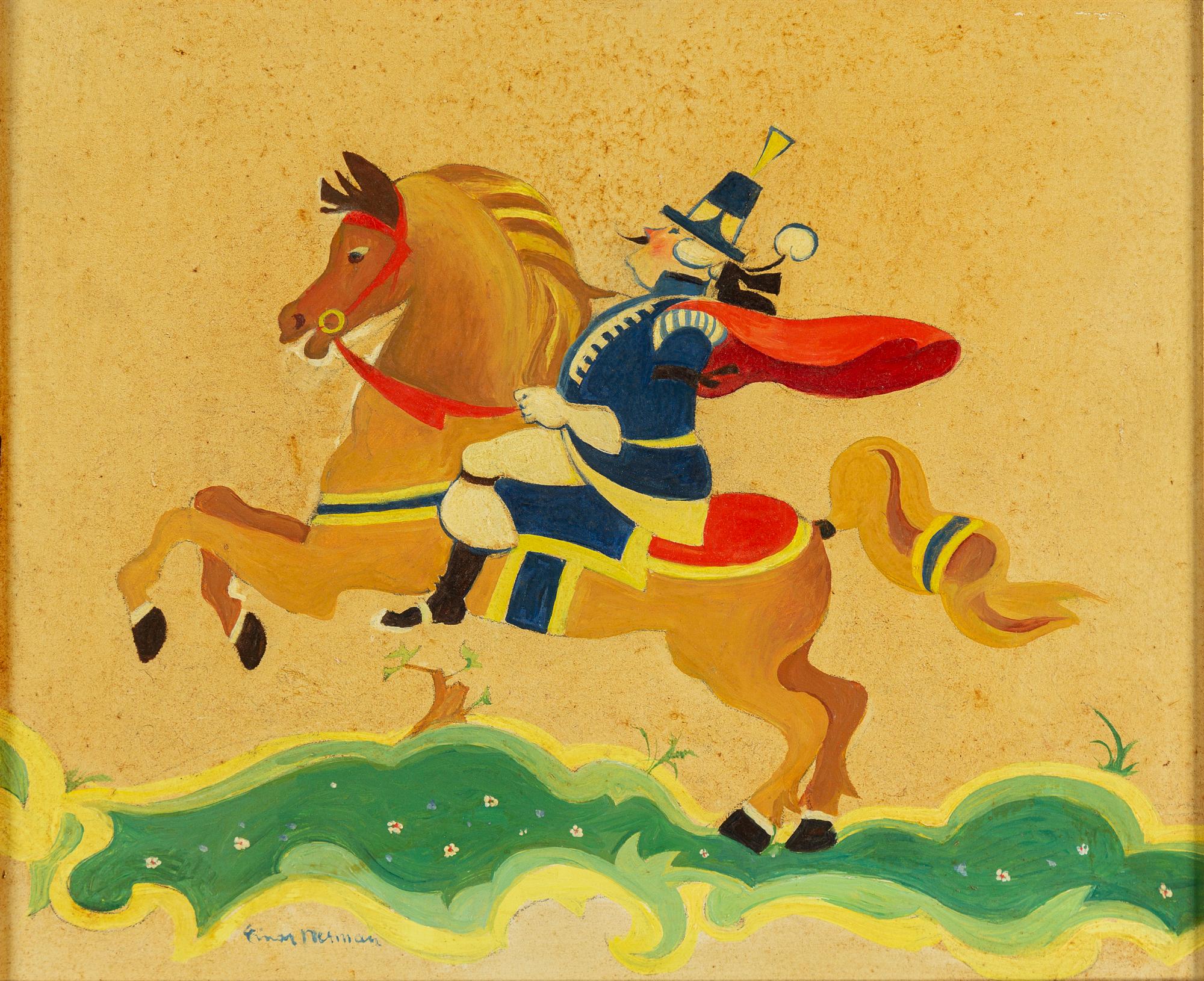 EINAR NERMAN, olja på pannå, signerad.